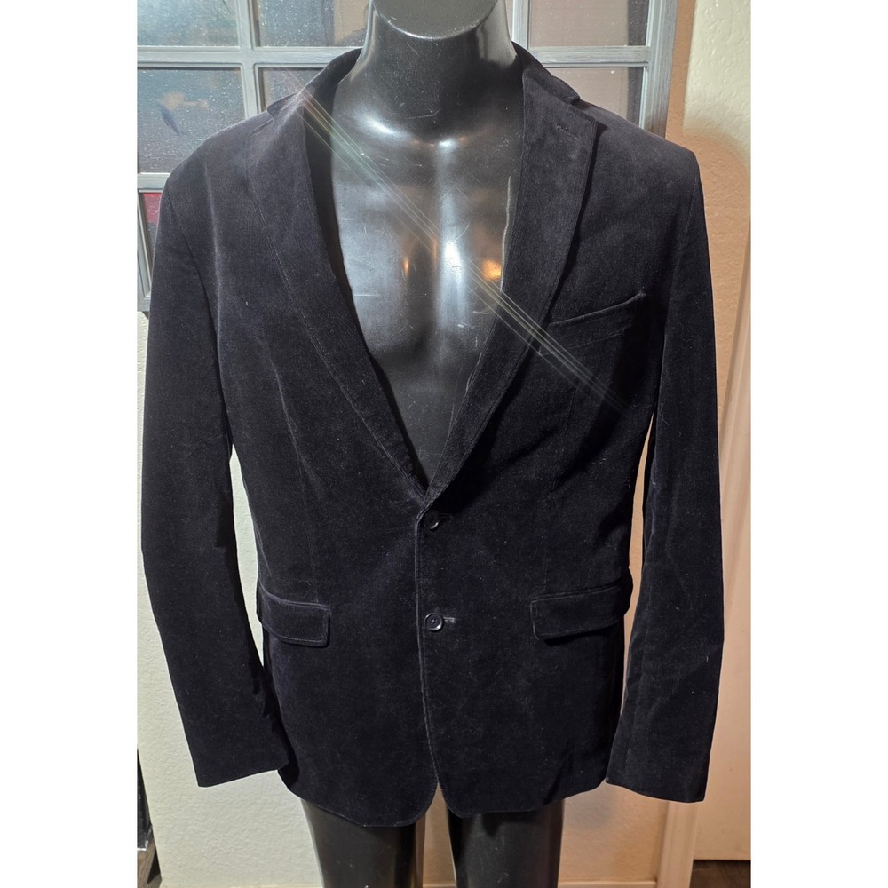 Banana Republic Mens 44R Black Corduroy Tailored Fit Blazer Sport Coat Jacket
